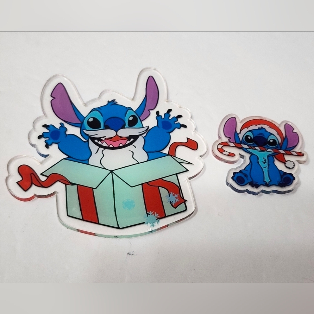 Sti Blue Monster Acrylic Flatback Christmas Badge Pen Keychain Santa Xmas Crafts